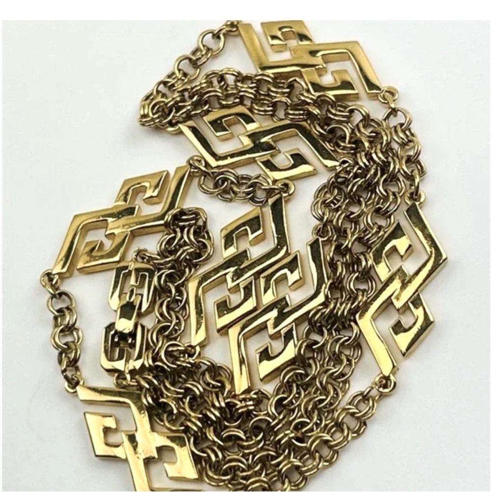 Givenchy Gold Chain Necklace with Geometric Links - Picture 4 of 6